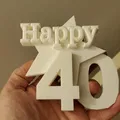 Mô hình Happy 40th Birthday - Quà tặng và Trang trí Sinh nhật - Thumbnail 1