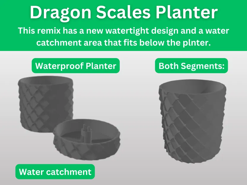 Chậu Trồng Cây Vảy Rồng – Kín Nước, Có Khay Hứng Nước Dư - Image 1