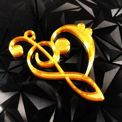 Mặt dây chuyền trái tim khóa Sol & khóa Fa (Treble & Bass Clef)