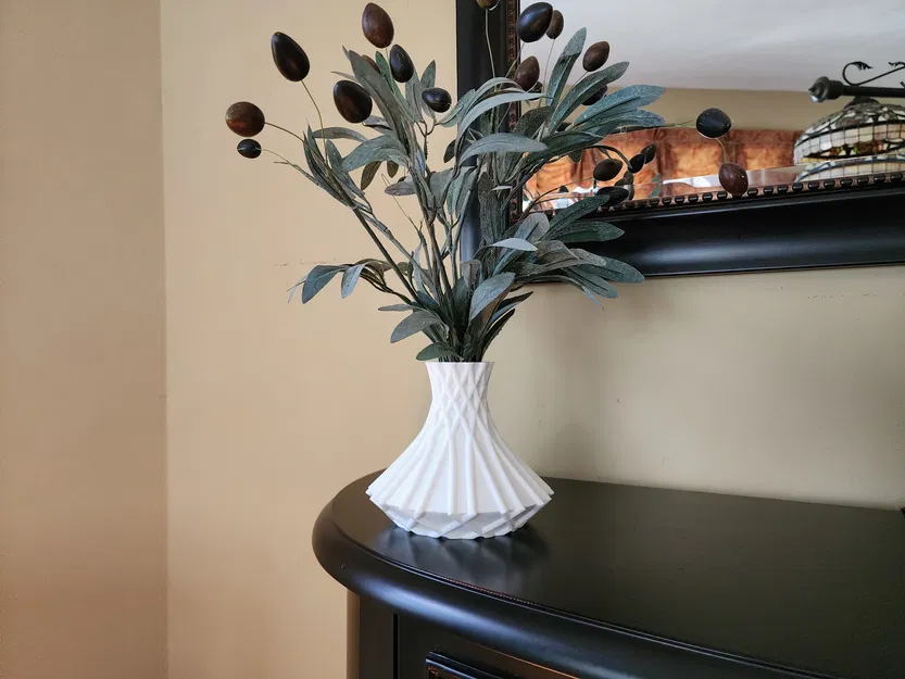 Bình Hoa Hiện Đại Cross Hatch (Không Cần Supports) - Image 4