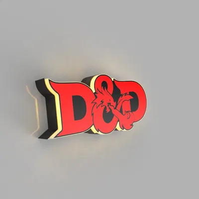 Lightbox Dungeons and Dragons - Đèn LED (D&D Logo)