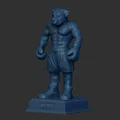 Tượng chó Rottweiler đeo găng tay boxing (High-Polygon, STL tách phần/khổ lớn) - Thumbnail 2