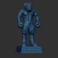 Tượng chó Rottweiler đeo găng tay boxing (High-Polygon, STL tách phần/khổ lớn) - Thumbnail 8
