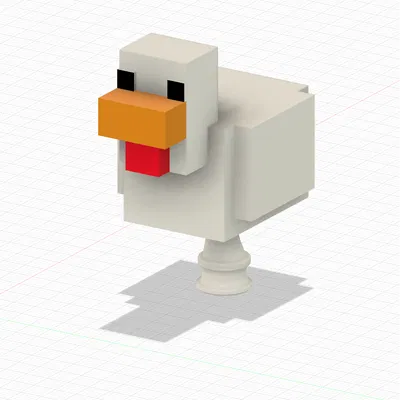 Mô hình Gà Minecraft 3D gắn giày Crocs