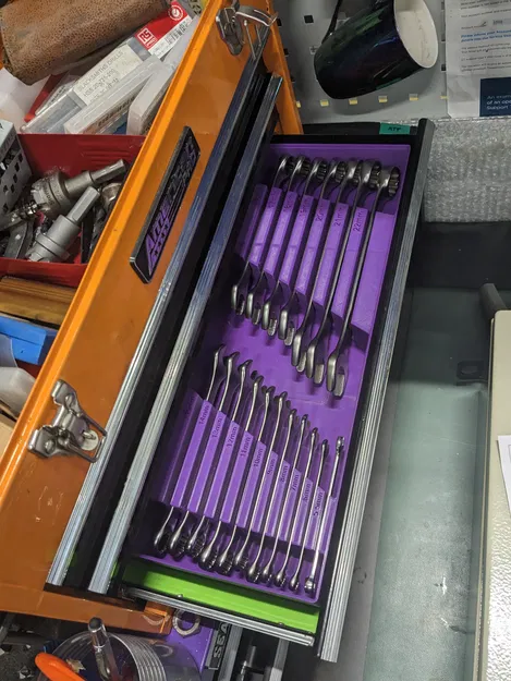 Khay Gridfinity đựng cờ lê Spanner (hệ mét) – Gridfinity Spanner Wrench Tray - Image 2