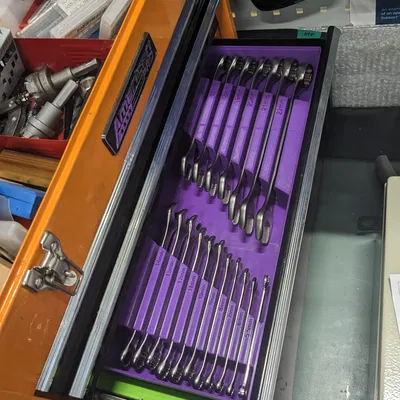 Khay Gridfinity đựng cờ lê Spanner (hệ mét) – Gridfinity Spanner Wrench Tray