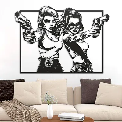 Tranh Treo Tường "Hai Cô Nàng Hầm Hố" GTA - Phong Cách Pop Art