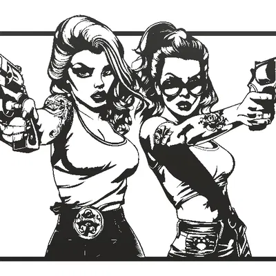 Tranh Treo Tường "Hai Cô Nàng Hầm Hố" GTA - Phong Cách Pop Art