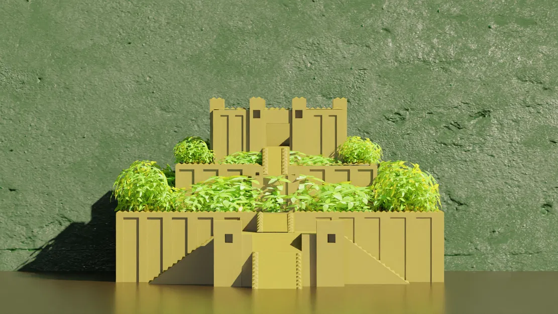 Chậu Cây Mô Hình Vườn Treo Babylon 3D - Image 1