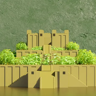 Chậu Cây Mô Hình Vườn Treo Babylon 3D