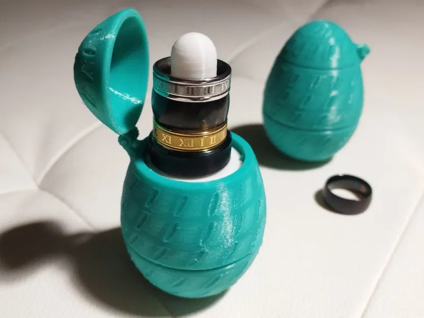 Hộp Cất Nhẫn Trứng Phục Sinh Xoay Mở (Fidget Twist Open Egg Ring Storage Box) - Image 2