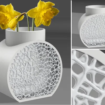 Bình hoa Voronoi 3D - Chậu hoa trang trí nghệ thuật