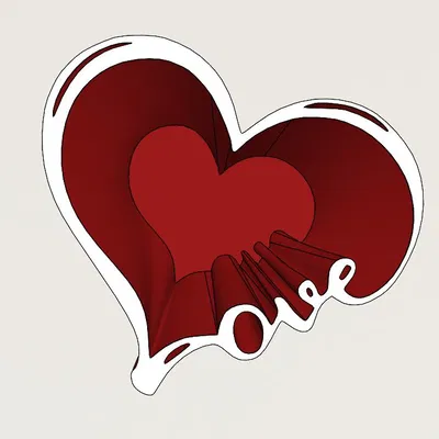 Âu Trái Tim Love - Quà Tặng 3D Độc Đáo