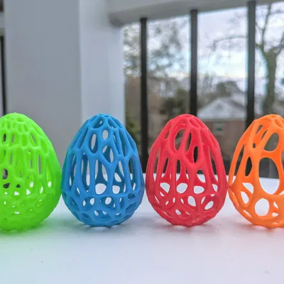 Trứng Phục Sinh Họa Tiết Voronoi Độc Đáo Cho Trang Trí 3D