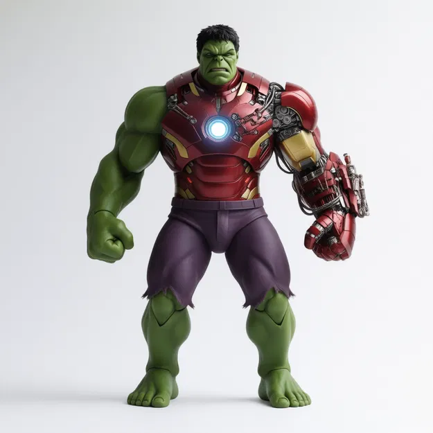 Mô Hình Hulk Mặc Giáp Iron Man 3D - Image 2