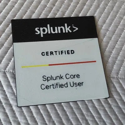 Huy hiệu Chứng nhận Splunk Core Certified User in 3D