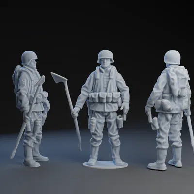 Mô Hình Lính Nhỏ Cầm Xẻng - Đồ Chơi Quân Đội Tái Hiện Chân Thực