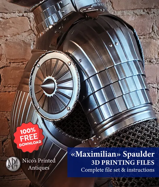 Maximilian Spaulder - Giáp Vai Phong Cách Maximilian Thế Kỷ 16 - Image 1