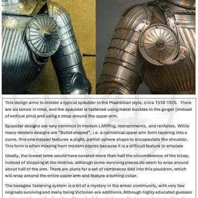 Maximilian Spaulder - Giáp Vai Phong Cách Maximilian Thế Kỷ 16