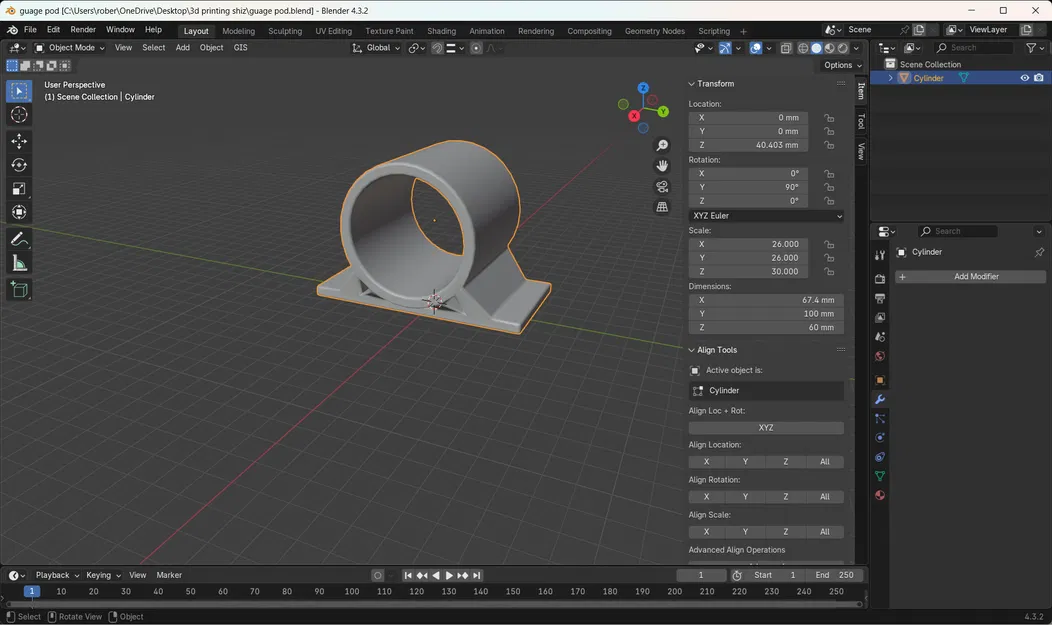 Đế Gắn Đồng Hồ 52mm - Image 1