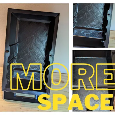 Hộp đựng đồ xếp chồng có cửa mở bên hông. Bản V2: tiết kiệm nhựa, tốn ít không gian hơn!