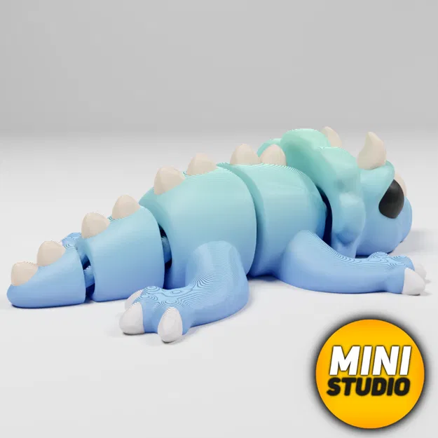Khủng Long Ba Sừng Dẻo Dễ Thương In 3D (Articulated Flexi Cute Triceratops) - Image 3