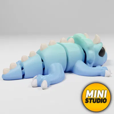 Khủng Long Ba Sừng Dẻo Dễ Thương In 3D (Articulated Flexi Cute Triceratops)