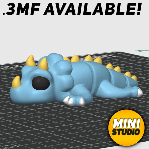 Khủng Long Ba Sừng Dẻo Dễ Thương In 3D (Articulated Flexi Cute Triceratops) - Image 4