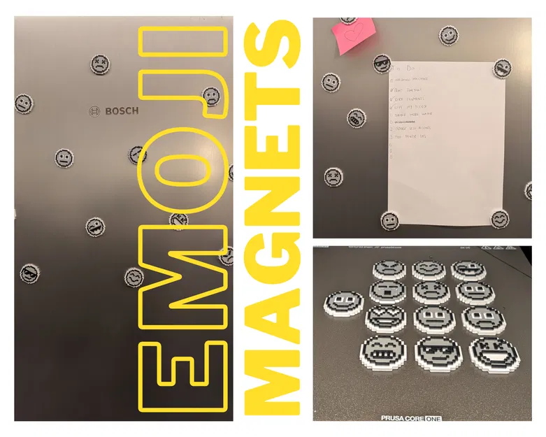 Bộ nam châm biểu tượng cảm xúc Pixel Art phong cách Retro dễ in - Image 1