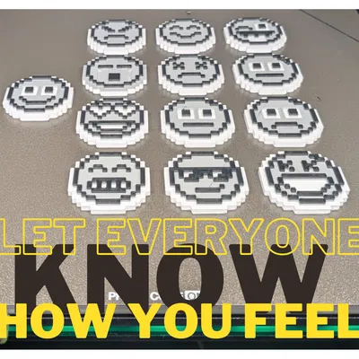 Bộ nam châm biểu tượng cảm xúc Pixel Art phong cách Retro dễ in