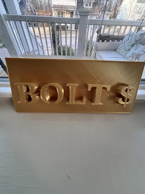 Mẫu bảng tên trang trí BOLT$ 3D cực chất và độc đáo - Image 1