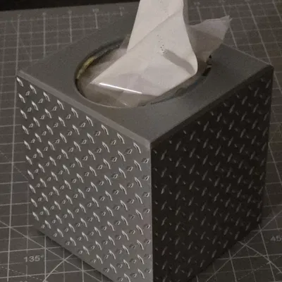 Hộp đựng khăn giấy trang trí, cỡ nhỏ (Họa tiết Diamond Plate)