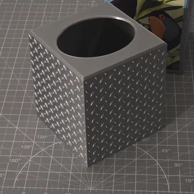 Hộp đựng khăn giấy trang trí, cỡ nhỏ (Họa tiết Diamond Plate)