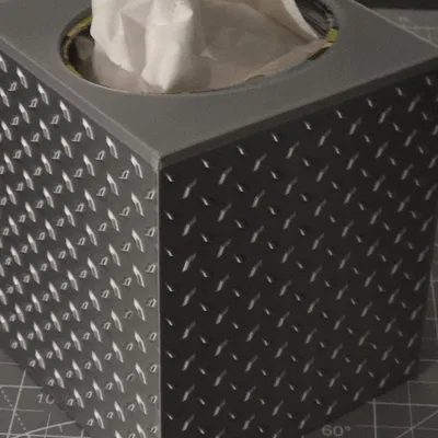 Hộp đựng khăn giấy trang trí, cỡ nhỏ (Họa tiết Diamond Plate)