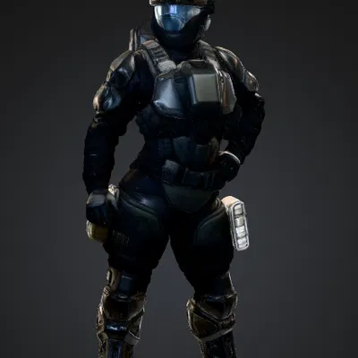 Mô hình 3D nữ chiến binh Halo: ODST Girl chi tiết