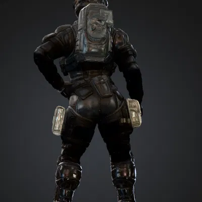 Mô hình 3D nữ chiến binh Halo: ODST Girl chi tiết