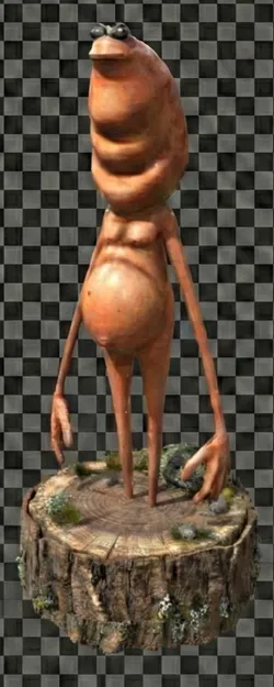 Mô hình Marcus the Worm trên đế gỗ - Image 1