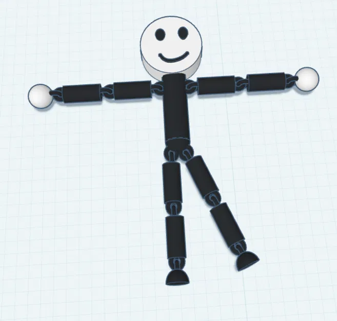 Mô hình người que khớp nối (Stick man chain doll) in 3D độc đáo - Image 1