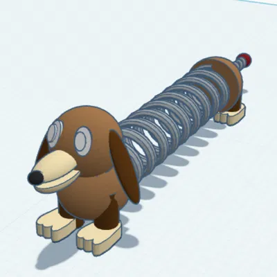 Mô hình chú chó lò xo (Slinky dog) độc đáo cho máy in 3D