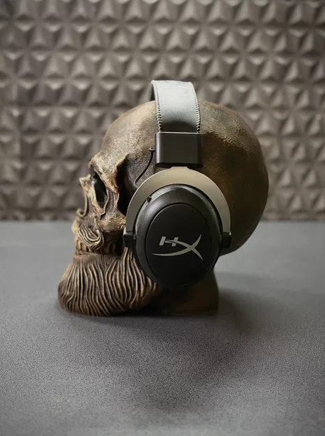 Giá treo tai nghe hình đầu lâu quý ông cực chất - File in 3D - Image 3