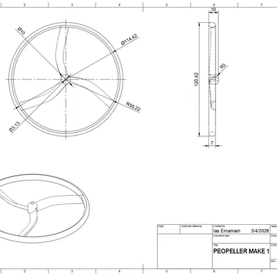 Cánh quạt (Propeller) thiết kế cho mô tơ RC