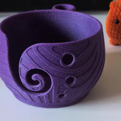 Bát Đựng Len Kèm Giá Cắm Kim Đan hoặc Kéo | Họa Tiết Sóng