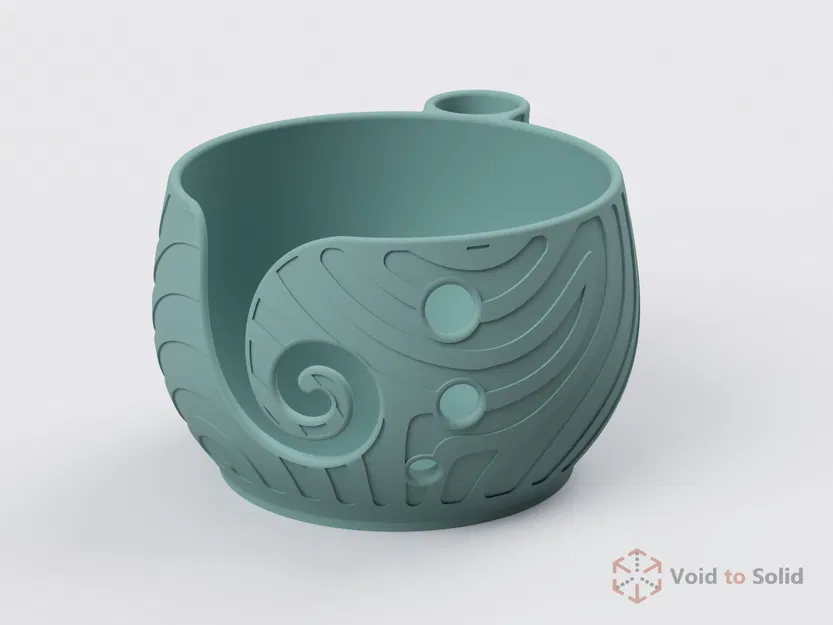 Bát Đựng Len Kèm Giá Cắm Kim Đan hoặc Kéo | Họa Tiết Sóng - Image 2