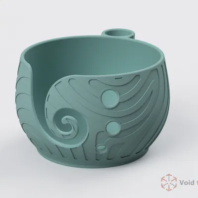 Bát Đựng Len Kèm Giá Cắm Kim Đan hoặc Kéo | Họa Tiết Sóng