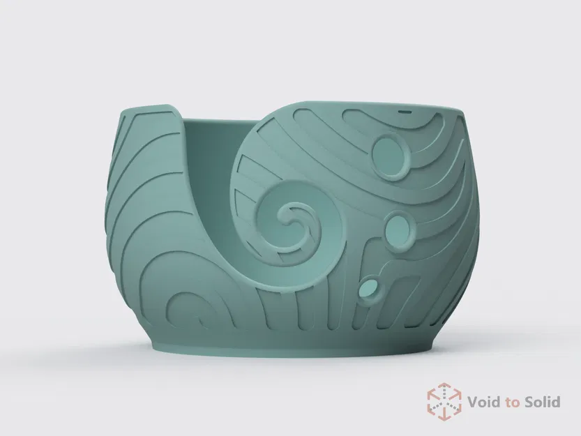 Bát Đựng Len Kèm Giá Cắm Kim Đan hoặc Kéo | Họa Tiết Sóng - Image 3