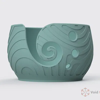 Bát Đựng Len Kèm Giá Cắm Kim Đan hoặc Kéo | Họa Tiết Sóng