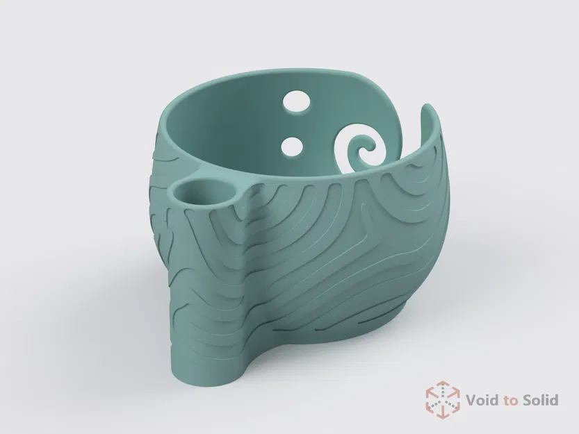 Bát Đựng Len Kèm Giá Cắm Kim Đan hoặc Kéo | Họa Tiết Sóng - Image 4