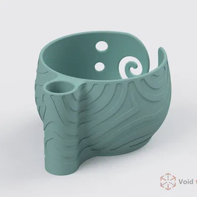 Bát Đựng Len Kèm Giá Cắm Kim Đan hoặc Kéo | Họa Tiết Sóng