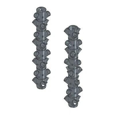 Phân đoạn tháp thủy canh 3 hướng theo một nửa góc vàng