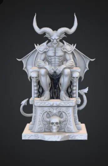 Demon King on Skull Throne – Tượng Dark Fantasy Địa Ngục - Image 1
